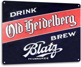 Blatz Beer Old Heidelberg Logo Weathered Retro Wall Decor Bar Large Meta... - £17.24 GBP