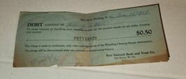 Vintage Elm Grove Wheeling West Virginia First National Bank &amp; Trust Receipt - £7.84 GBP