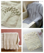 2 x Vintage Knitting Patterns - Tree of Life, Apple Tree - Bed Blanket, Throw - £6.49 GBP