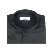Mens CEREMONIA Pastor Shirt 100% Cotton Turkey Banded Collar #stn 15 hyk black image 8