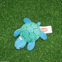 Blue Turtle Small Plush Toy Loop Key Chain Ring Cell Phone Lucky Charm - £3.16 GBP