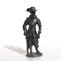 Pewter Musketeer #4 Kinder Surprise Metal Soldier Figurine Vintage Toy 4 cm - $7.92