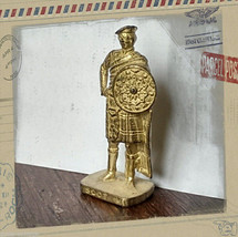 SCOT Kinder Surprise Metal Soldier Figurine Vintage Toy 4 cm Gold Finish - $7.92