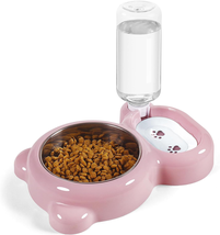 Double Dog Cat Bowls, Pet Water and Food Bowl Set with Automatic Water - $848.08 MXN
