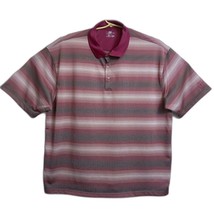 PGA Tour Golf Polo Shirt Men&#39;s XXXL 4XL Multicolor Striped Purple White ... - $14.84