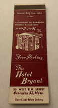 Vintage Matchbook Cover Matchcover Hotel Bryant  Brockton  MA - £2.52 GBP