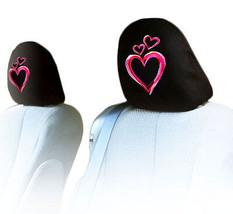 For Nissan New Pair Large Heart Car Truck Seat Headrest Cover Great Gift - £12.83 GBP