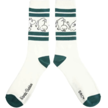 Moomintroll Retro Socks White/Green EUR 40-45 - Nordicbuddies - $19.79