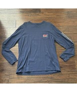 Vineyard Vines Men’s Medium Blue Football Whale Long Sleeve Cotton Shirt... - $38.96 CAD