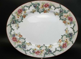 Antique Cauldon Victoria Floradora Platter Red Porcelain Platter Vanity Tray - £22.48 GBP