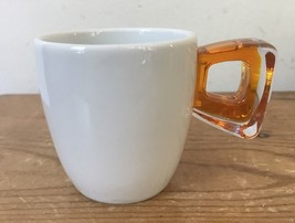 Set Lot 6 Vtg Mod Porcelain Orange Lucite Acrylic Handle Espresso Demita... - £97.73 GBP