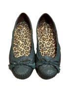 Gianni Bini Leighton Green Leather Flats Shoes Womens Sz 8 Moc Toe Rubbe... - £10.95 GBP