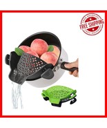 Space-Saving Silicone Clip-On Strainers for Pots and Pans - Dishwasher Safe - $30.29 CAD