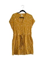 ANKO Womens Dress Mustard Yellow Button Front Embroidered Sz 18 / 14 US - £10.79 GBP