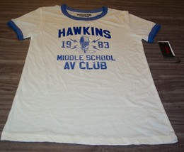 Vintage Style Women&#39;s Teen Stranger Things Hawkins T-shirt Band Medium New - £15.58 GBP