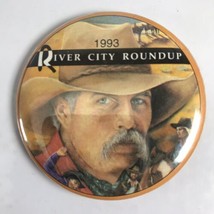 1993 River City Roundup RCR Omaha Pinback Button Pin Rodeo Admission Cowboy - $5.83