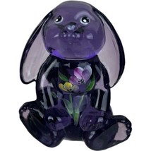 Fenton Lenox Figurine Art Glass Amethyst Purple Rabbit Bunny Floppy Ears... - $69.92