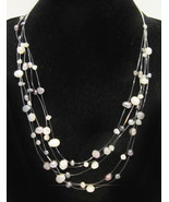 Lovely Floating Freshwater Pearl Beaded Artisan Necklace - £14.76 GBP