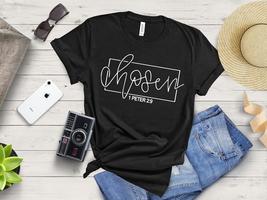 The Chosen shirt Christian Tees Inspirational Shirt Adult Faith Shirt Wo... - £15.94 GBP