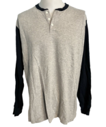 Lands&#39; End  Super-T Long Sleeve Gray and Black T Shirt Size L - €12,22 EUR