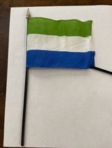 New Sierra Leone Mini Desk Flag - Black Wood Stick Gold Top 4” X 6” - $8.00