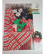 Bernat Christms Afghans Knit Tricot Knitting Worsted Leaflet English French - £6.15 GBP