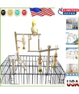 Handmade Wooden Play Gym for Small Birds - Fun Perches &amp; Climbing Access... - $627.56 MXN