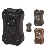 Lotus Emperor Table Cigar Lighter Quad Flames Cigar Rest Cap Choose Color - $116.24 CAD