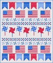 55&quot;x 65&quot; Stars &amp; Stripes Holiday Essentials Americana Moda - Quilt Kit M521.10 - £95.91 GBP