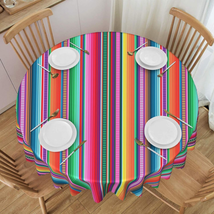 Mexican Tablecloth Serape Table Cover Washable Tabletop for Kitchen Dinning - £14.81 GBP