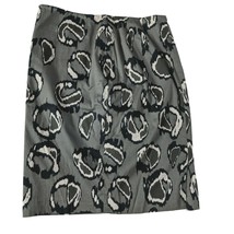 Ann Taylor A Line Skirt Size 6 Lined Geometric Black White Gray Side Zip - $24.75