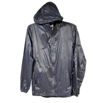 Fabletics Women Raincoat Jacket Gray Full Zip Hooded Nylon Vented Adjust... - £29.67 GBP