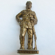 Dave Crocket Brass Kinder Surprise Metal Soldier Figurine Vintage Toy 4c... - $7.87