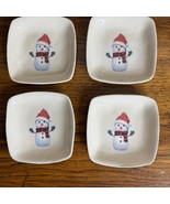 Snoop Sister Pottery Dipping Dishes Snowman Christmas - $18.00