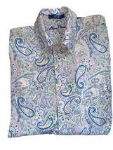 Alan Flusser Paisley Print Long Sleeved Button Down chest pocket Shirt L... - £25.41 GBP