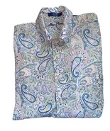 Alan Flusser Paisley Print Long Sleeved Button Down chest pocket Shirt L... - £25.95 GBP
