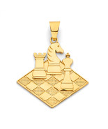14K Yellow Gold Chess Pendant - $8,151.89 MXN