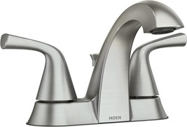Moen Haber Spot Resist Brushed Nickel Two-Handle 4&quot; Centerset, 84768Srn. - $2,745.31 MXN