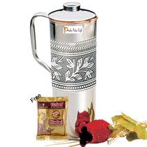 Copper Fridge Bottle Set Luxury Embossed Design Drinkware Tableware jug for Ayur - £21.93 GBP+