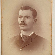 c1860 CDV Dapper Victorian Gentleman with Mustache Vignette Gold Edges Maine - £11.31 GBP