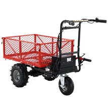 Wheelbarrow Utility Cart Electric Powered Cart 48V28Ah 500W - Red - £692.76 GBP
