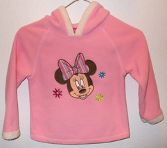 Girls Disney Pink Fleece Long Sleeve Hooded Top Size 4T - $7.95