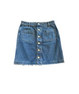 Loft Women’s Denim Medium Wash Short Skirt Button Down Size 0 100% Cotton - £15.90 GBP