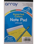 Note Pads Notepads Unruled 5 Vibrant Colors 4X6 Inches, 75 Sheets/Notepad - £2.73 GBP