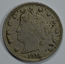 1911 Liberty Head circulated nickel F details Liberty visible - $13.00
