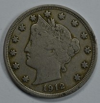 1912 Liberty Head circulated nickel F details Liberty visible - £10.77 GBP