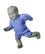 Vintage Knitting Pattern Boy Girl 12&quot; Sets in Jubilee Blue Wool Copley #... - £1.64 GBP