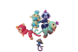 WowWee Fingerlings Interactive Baby Monkey Lot Of 4 Purple Turquoise Pink VIDEO - £37.98 GBP