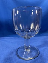 Clear Glass Thumbprint Goblets Schooner Thick Glass Wide Base - Vintage - $12.19