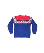 AH Brand hand-embroidered 100% wool Boat Neck Fair Isle Red White Blue S... - $1,060.60 MXN